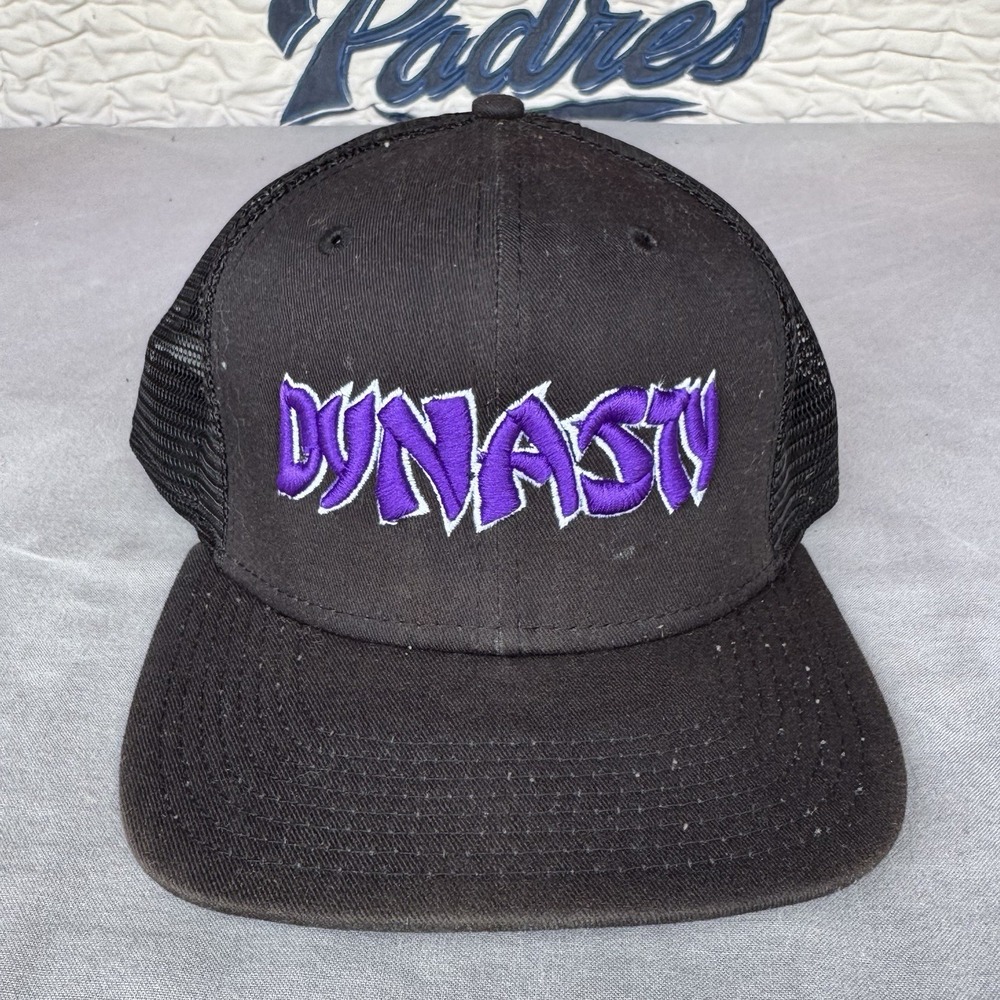 New Era Dynasty Spell Out Black Purple Hat Cap